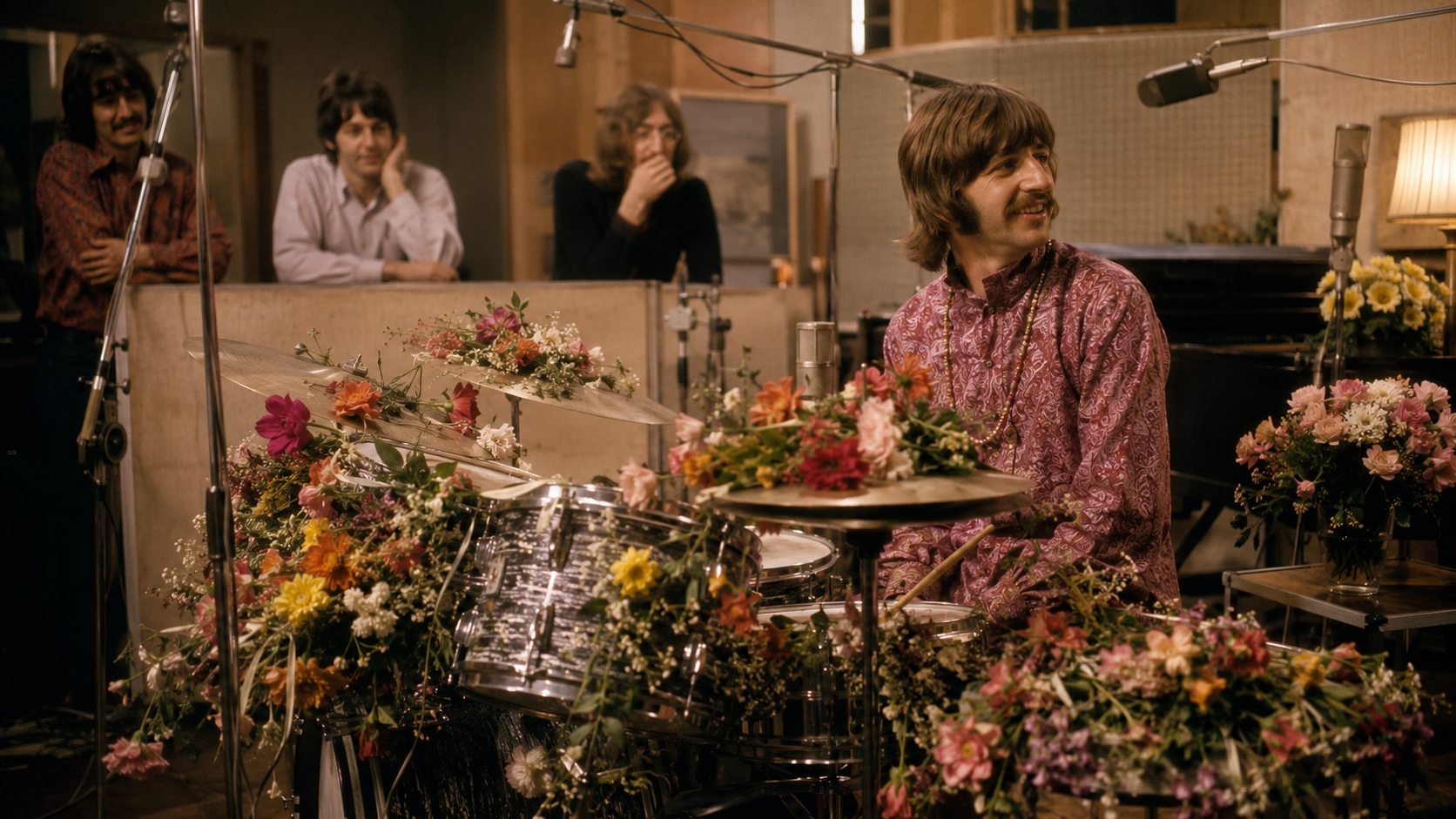 Il giorno in cui Ringo Starr lasciò i Beatles… e tornò trovando la batteria piena di fiori
